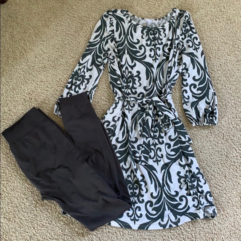 PinkBlush Outfit - Tunic and Fleece Leggings Med